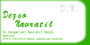 dezso navratil business card